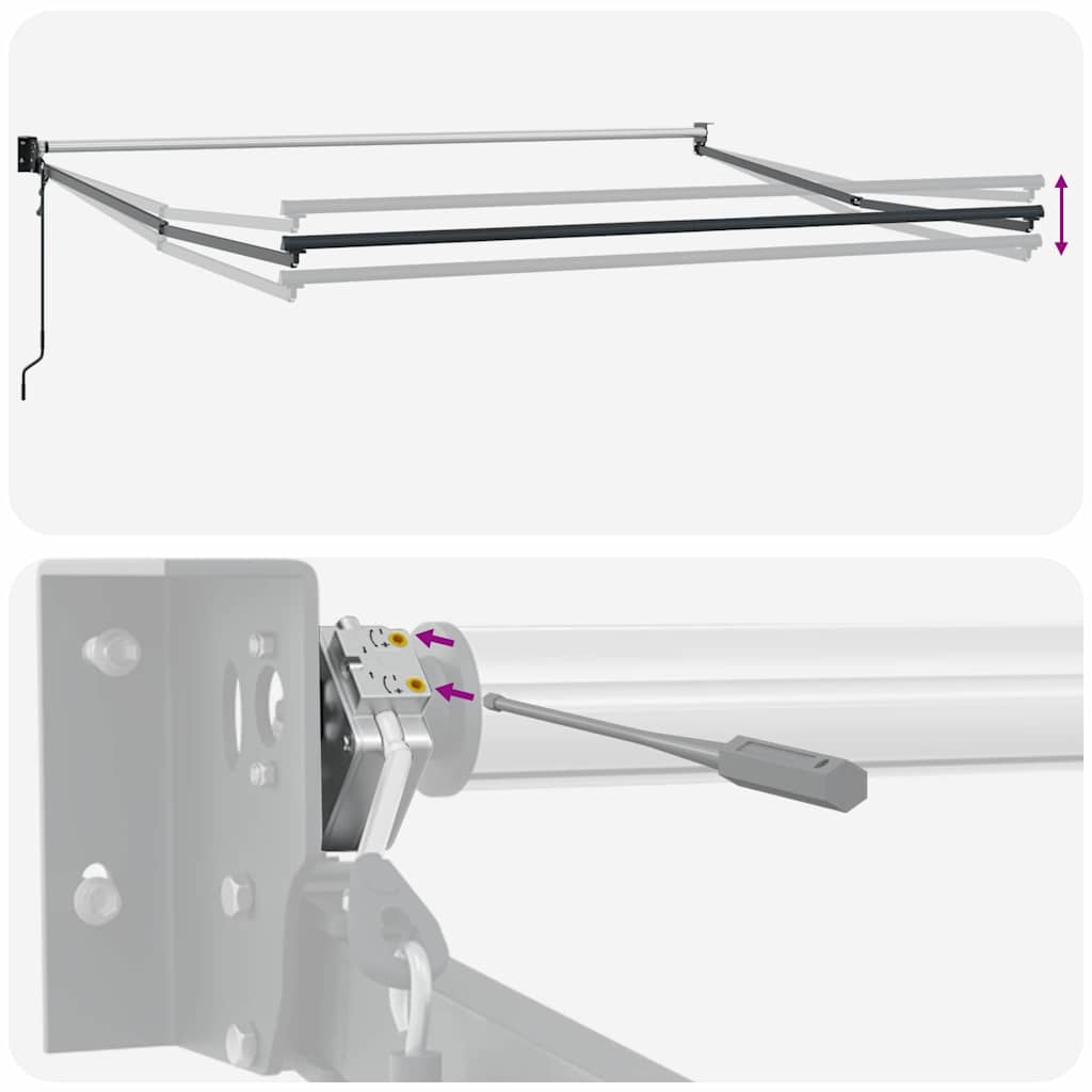 vidaXL Markiza wysuwana Zielony i Biały 350 x 250 cm Poliester i Metal