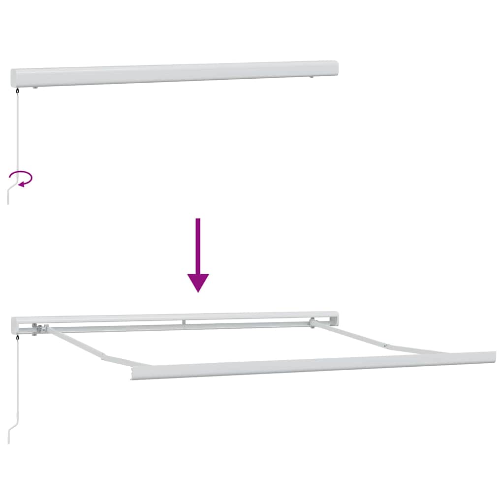 vidaXL Markiza wysuwana Zielony i Biały 350 x 250 cm
