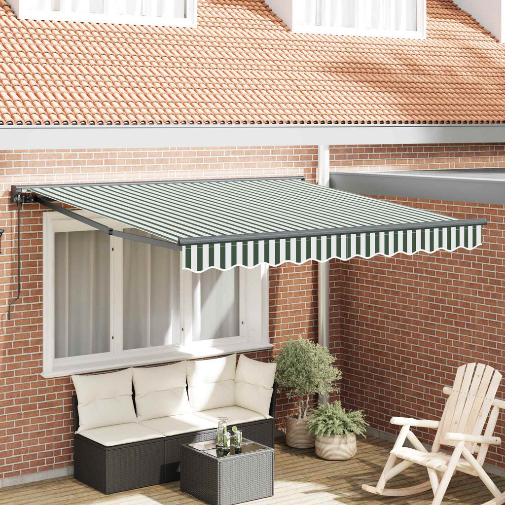 vidaXL Rama markizy Zielony i Biały 350 x 250 cm