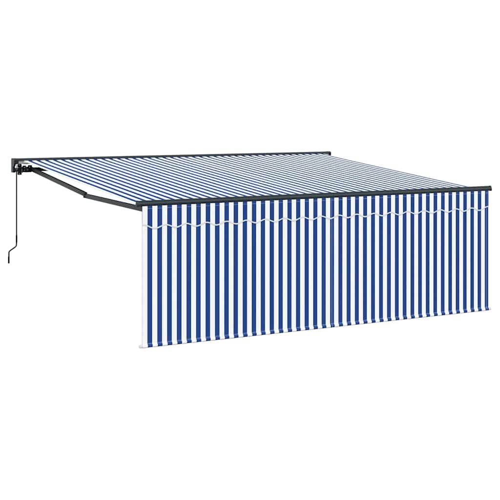 vidaXL Markiza zwijana Niebieski i biały 400 × 300 cm