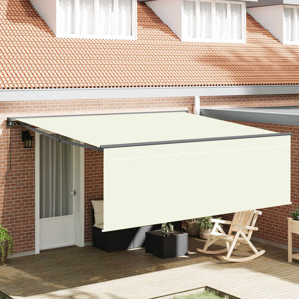 vidaXL Markiza zwijana Kremowy 400 × 300 cm Poliester i aluminium