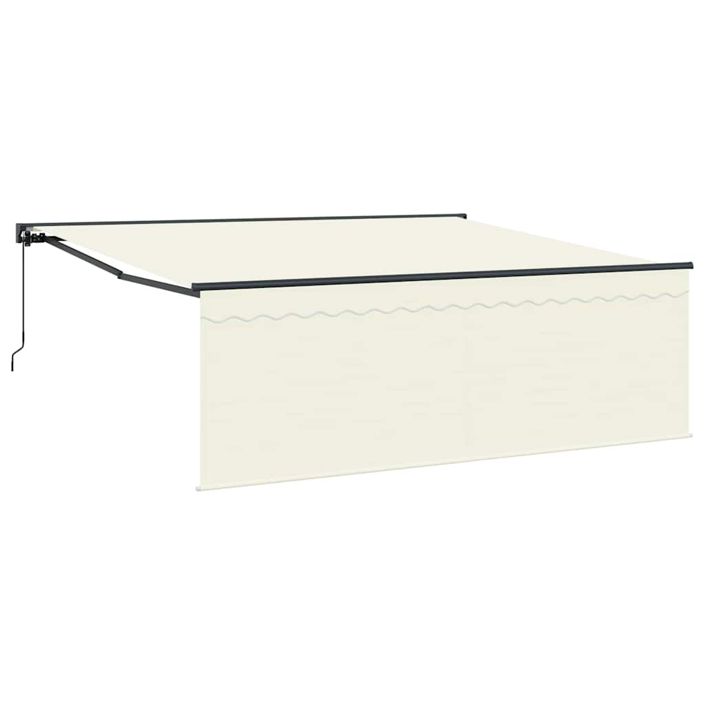 vidaXL Markiza zwijana Kremowy 400 × 300 cm Poliester i aluminium