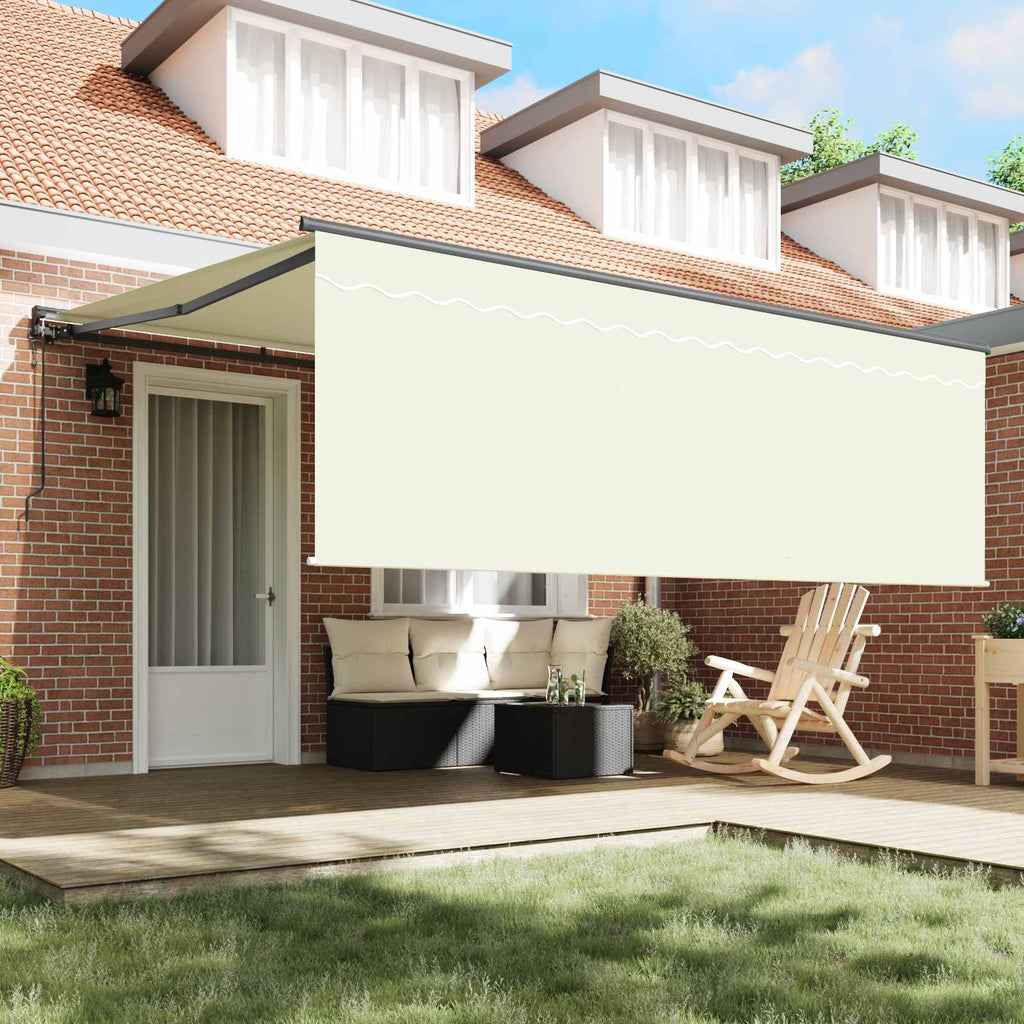 vidaXL Markiza zwijana Kremowy 400 × 300 cm Poliester i aluminium