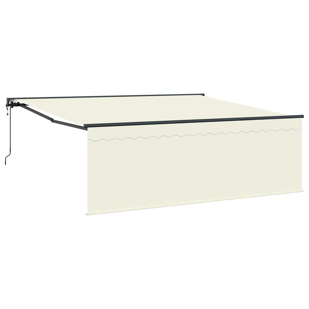 vidaXL Markiza zwijana Kremowy 400 × 300 cm Poliester i aluminium