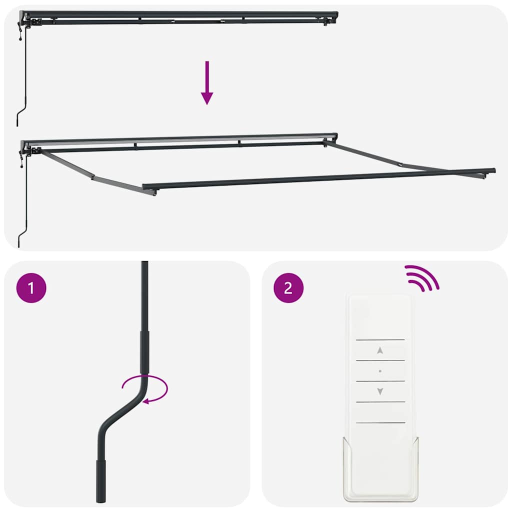 vidaXL Markiza zwijana Kremowy 400 × 300 cm Poliester i aluminium