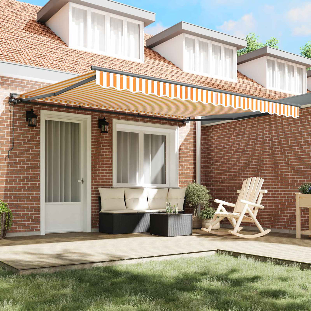 vidaXL Rama markizy Żółty i Biały 400 × 300 cm Poliester z powłoką PU