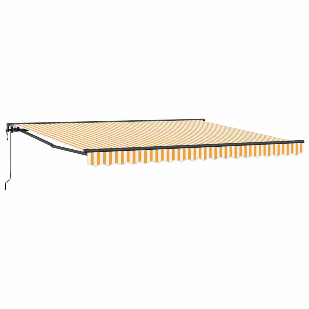 vidaXL Rama markizy Żółty i Biały 400 × 300 cm Poliester z powłoką PU