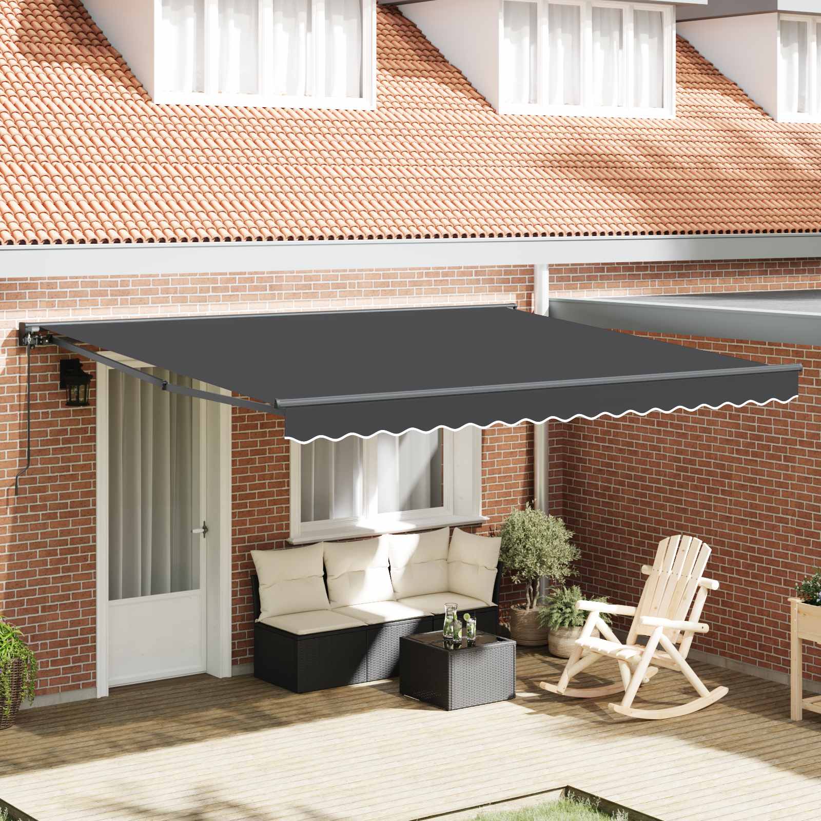 vidaXL Rama markizy Antracyt 400 × 300 cm Poliester z powłoką PU