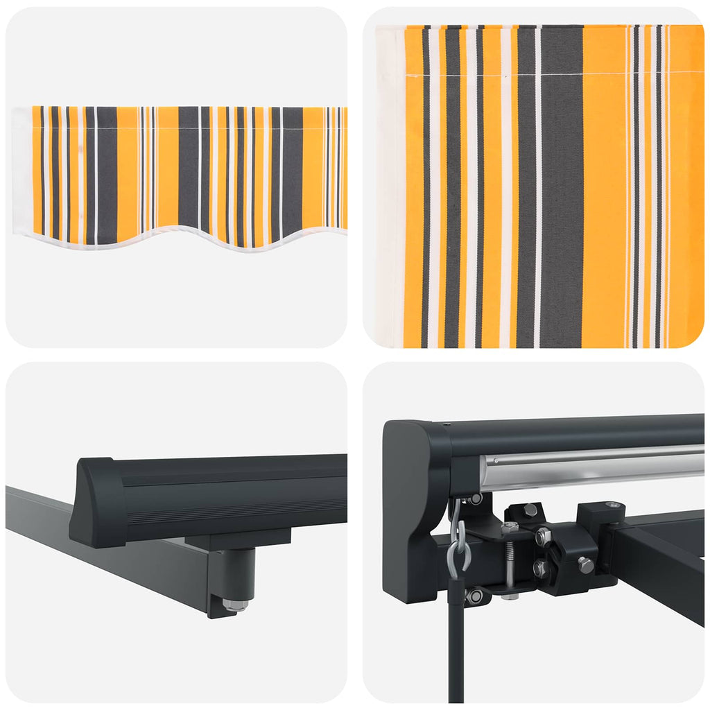 vidaXL Rama markizy Żółty i Szary 400 × 300 cm Poliester z powłoką PU