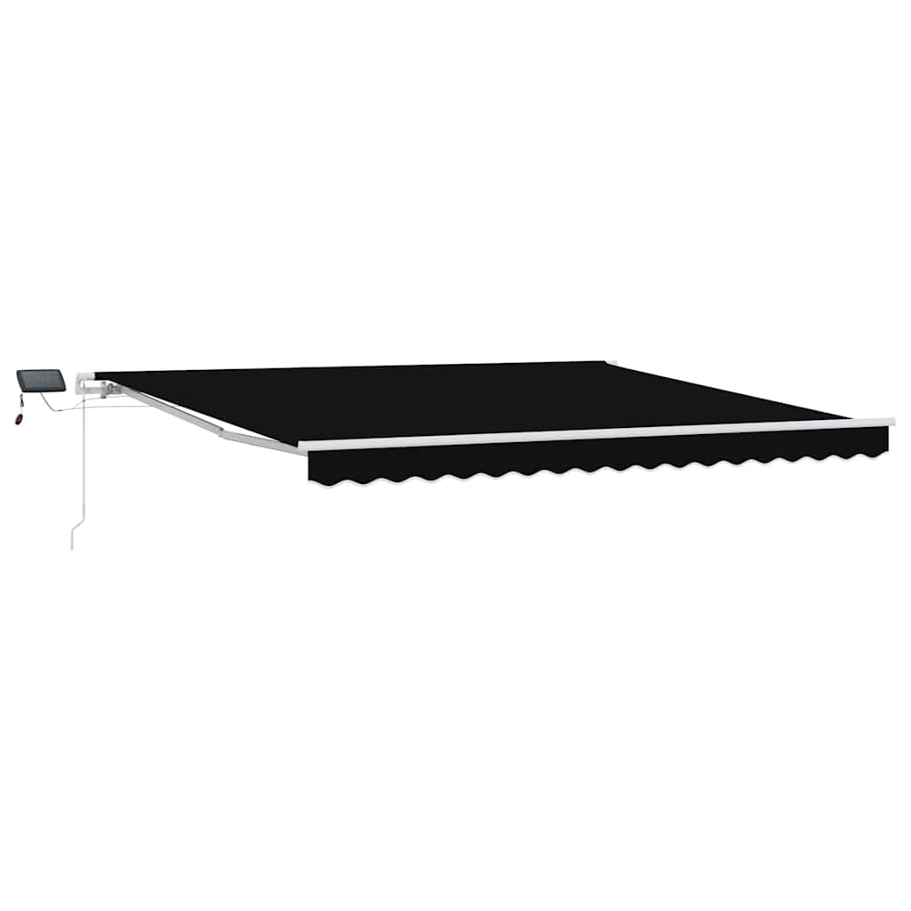 vidaXL Markiza wysuwana Czarny 400 × 300 cm Tkanina i aluminium