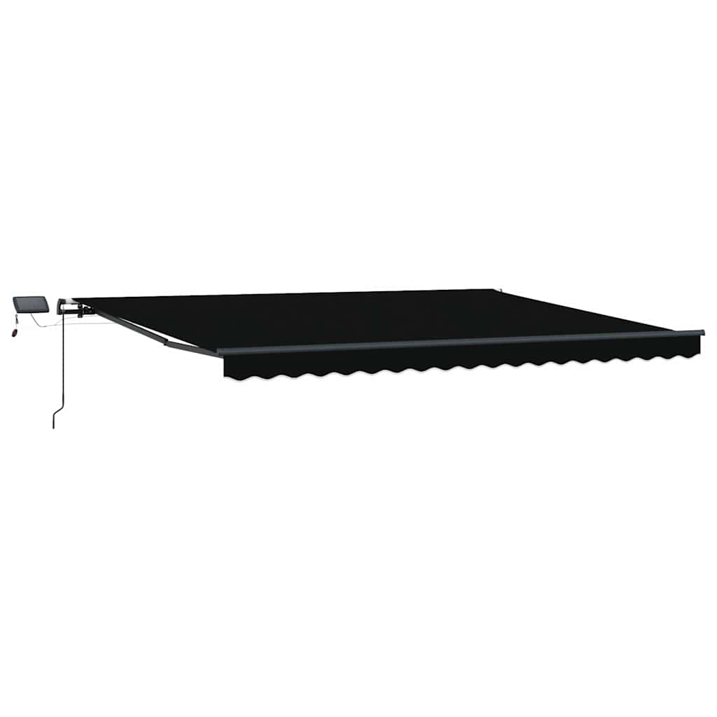 vidaXL Markiza wysuwana Czarny 400 × 300 cm Tkanina i aluminium