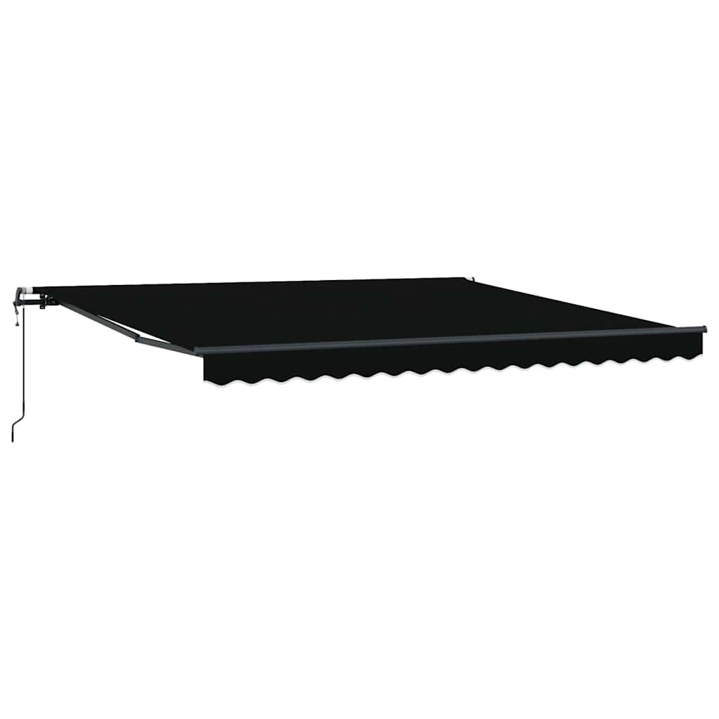 vidaXL Markiza wysuwana Czarny 400 × 300 cm Tkanina i aluminium