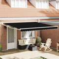 vidaXL Markiza wysuwana Czarny 400 × 300 cm 100% Poliester i Aluminium