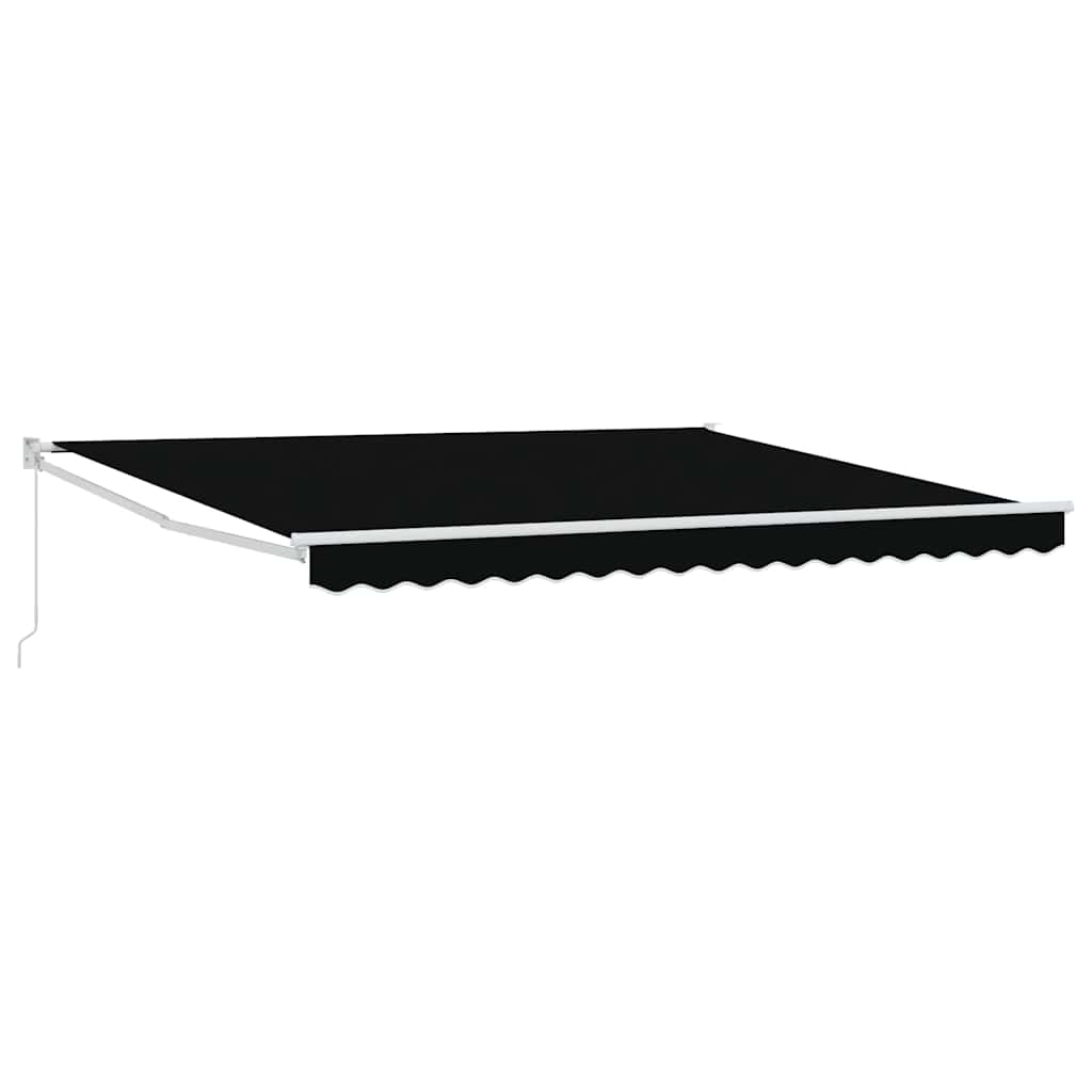 vidaXL Markiza wysuwana Czarny 400 × 300 cm 100% Poliester i Aluminium
