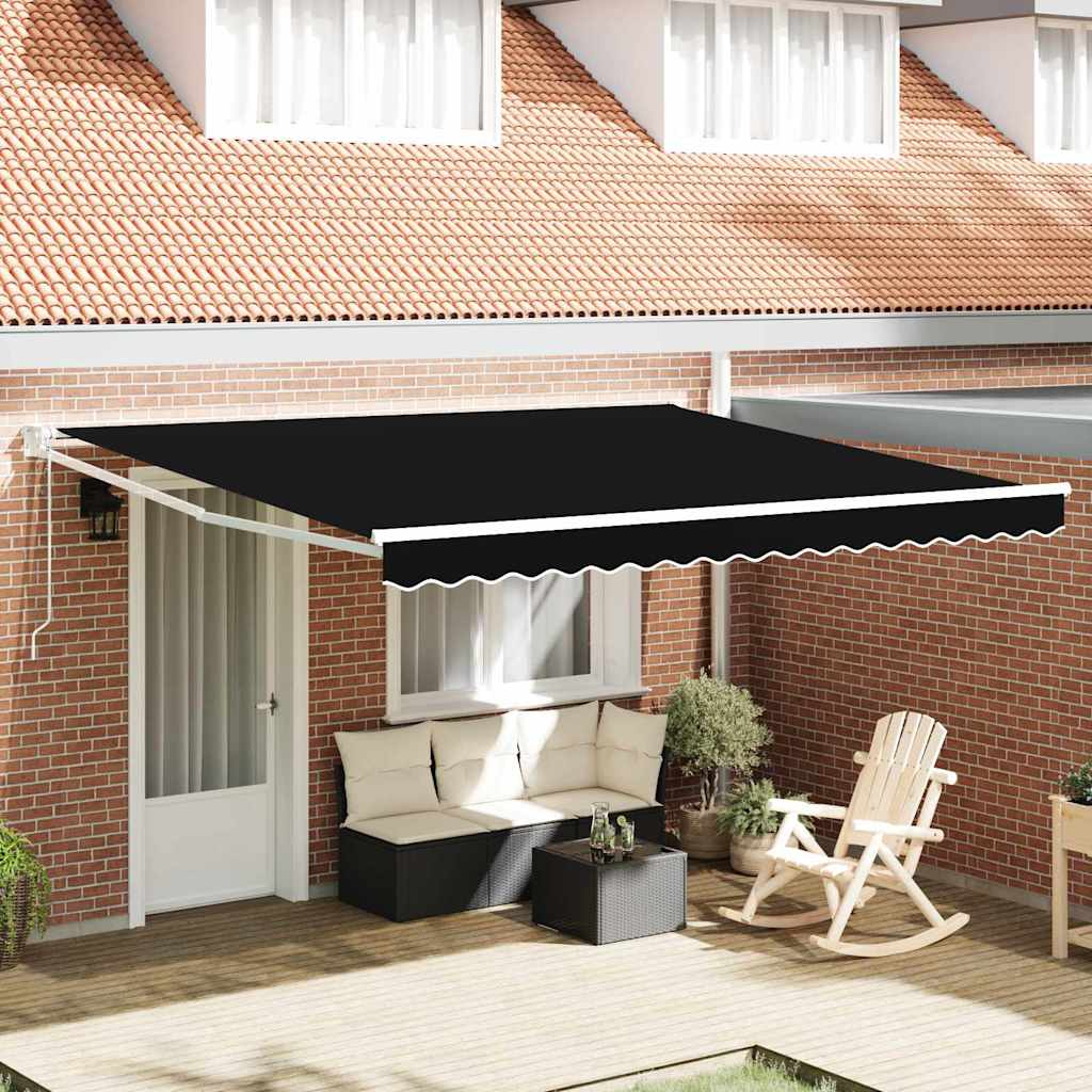 vidaXL Markiza Czarny 400 × 300 cm Poliester i Metal