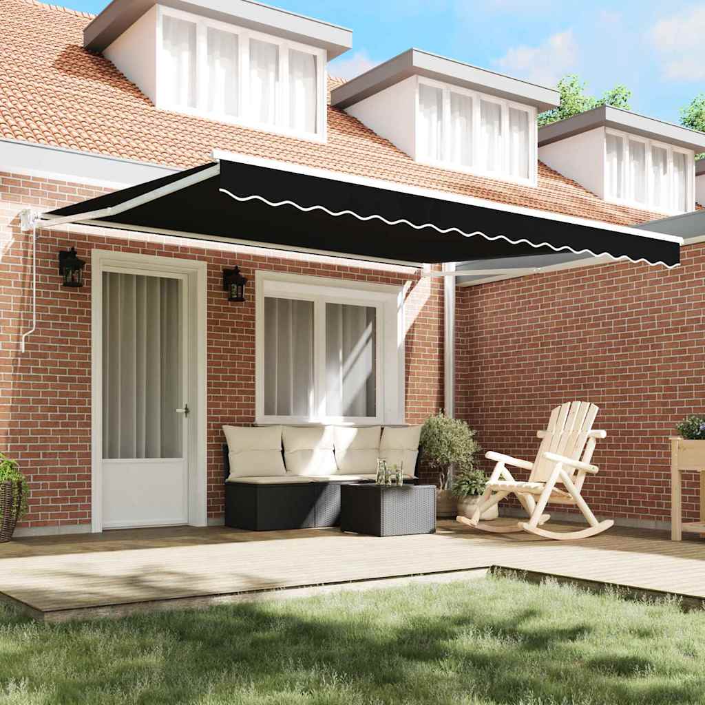 vidaXL Markiza Czarny 400 × 300 cm Poliester i Metal