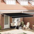 vidaXL Markiza wysuwana Czarny 400 × 300 cm 100% Poliester i Aluminium