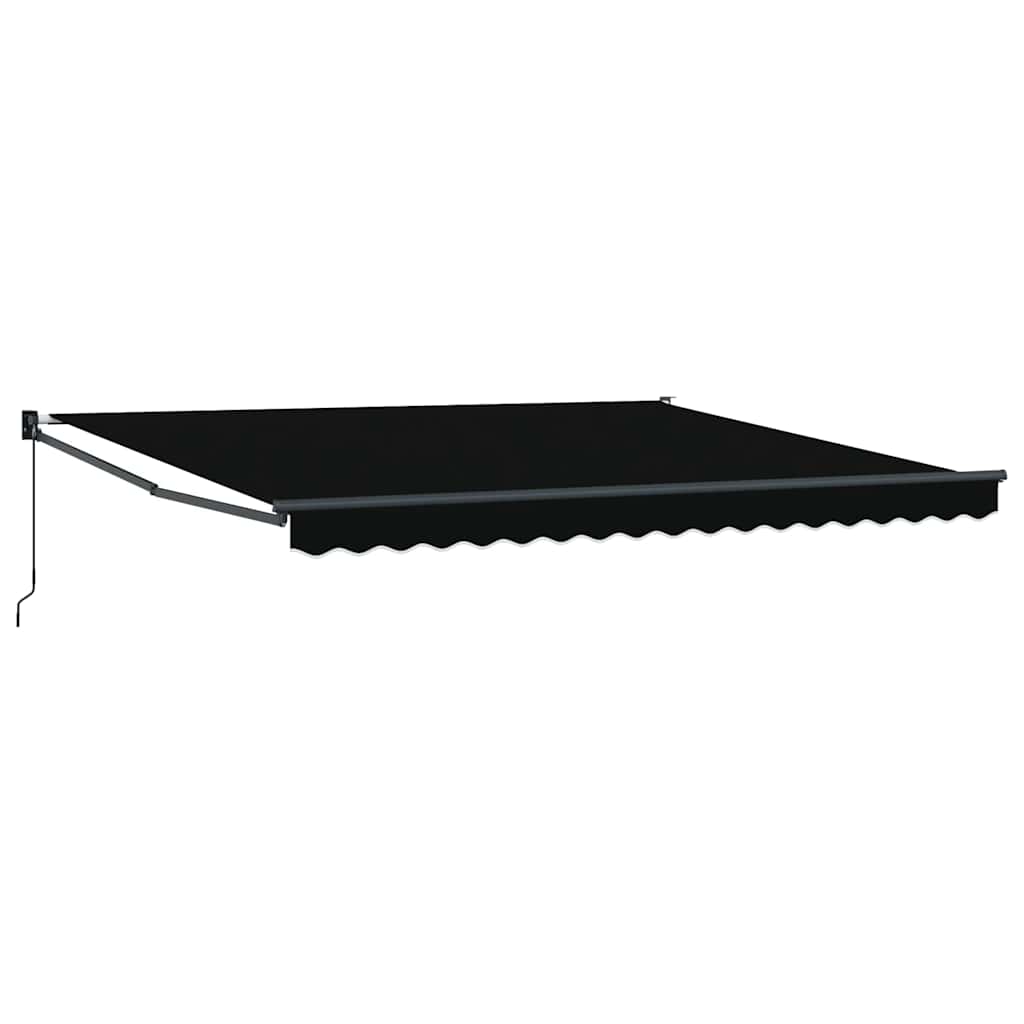 vidaXL Markiza wysuwana Czarny 400 × 300 cm 100% Poliester i Aluminium