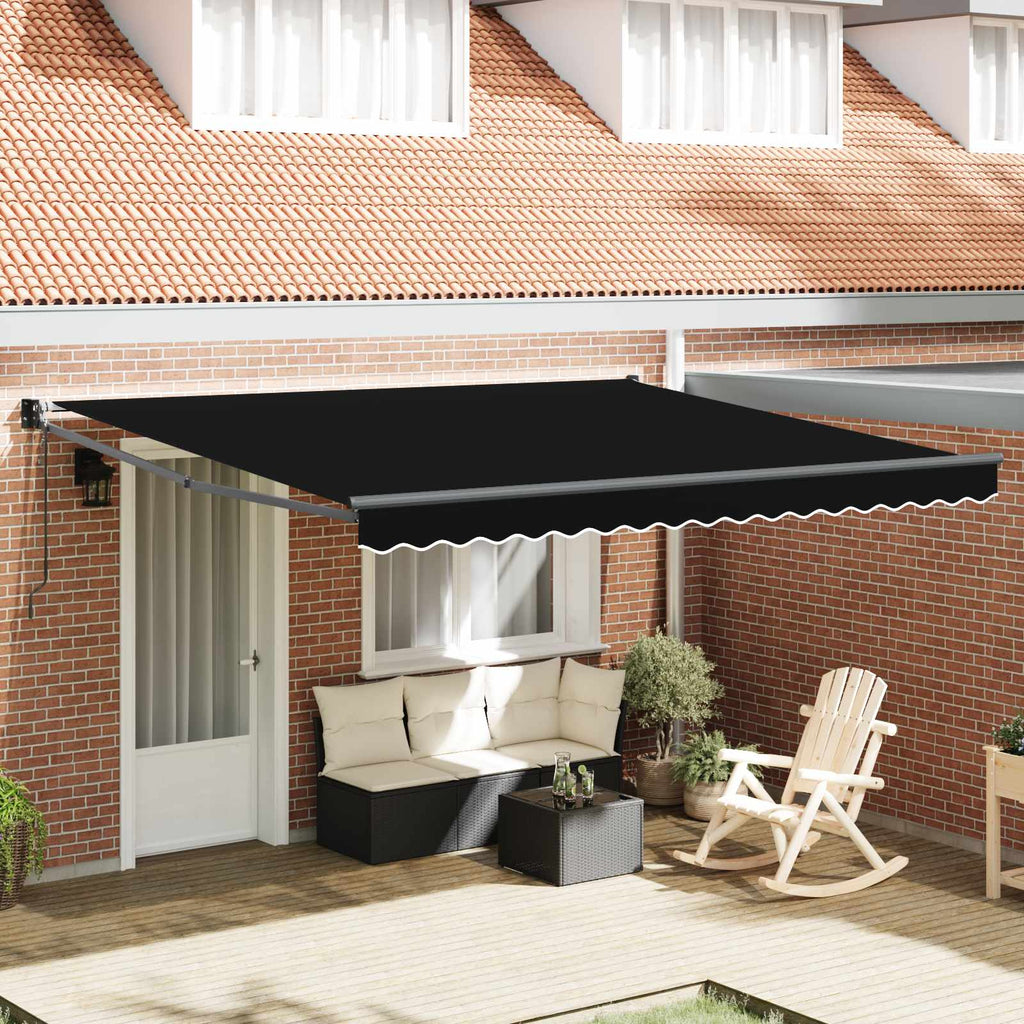 vidaXL Markiza Czarny 400 × 300 cm Poliester i Metal