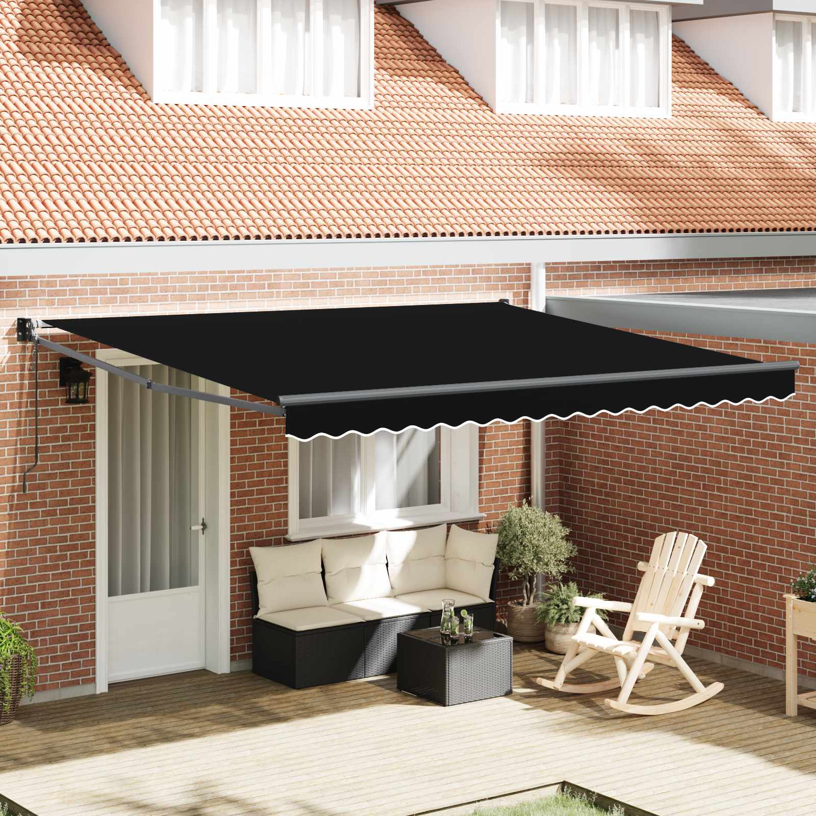vidaXL Markiza Czarny 400 × 300 cm Poliester i Metal