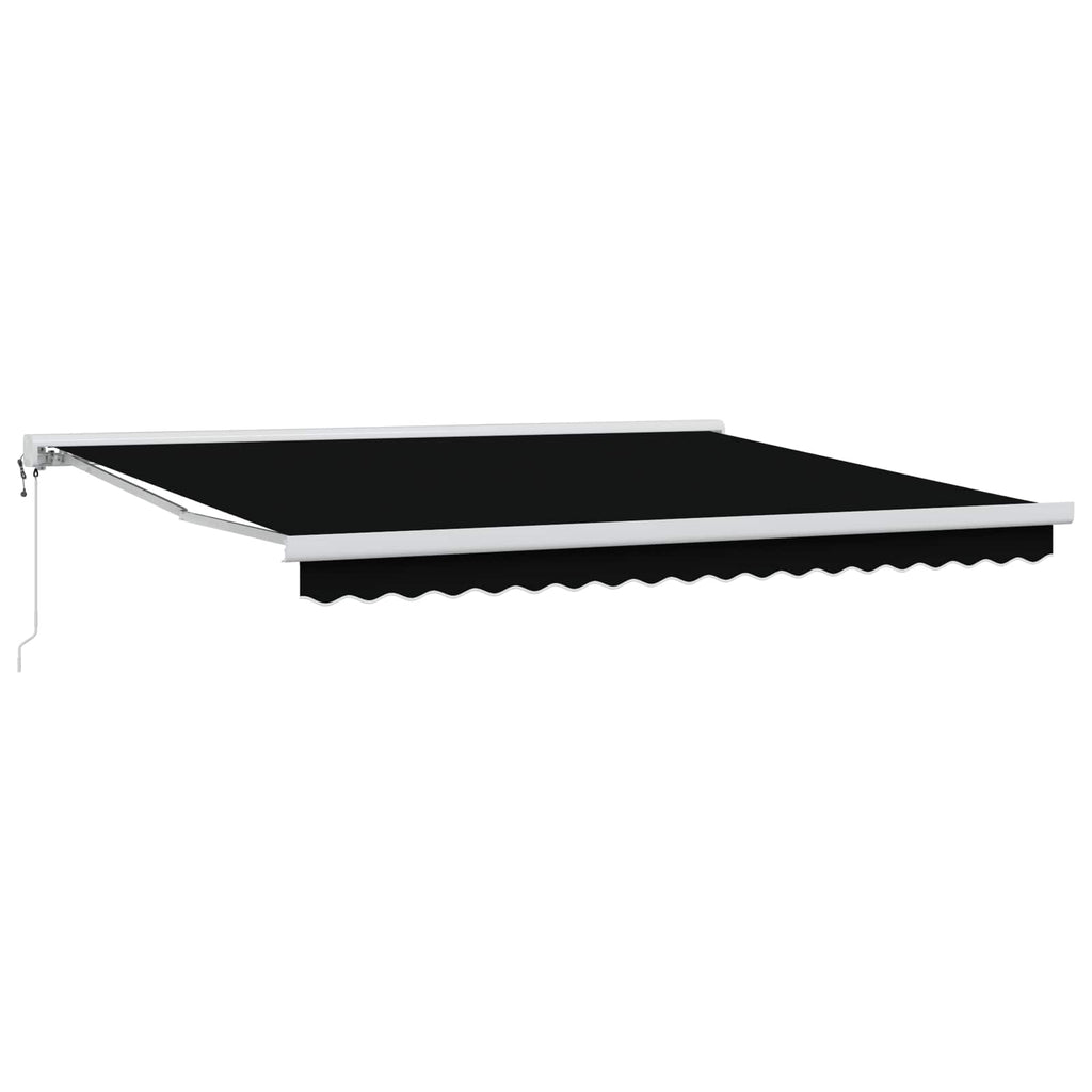 vidaXL Markiza wysuwana Czarny 400 × 300 cm Tkanina i Metal