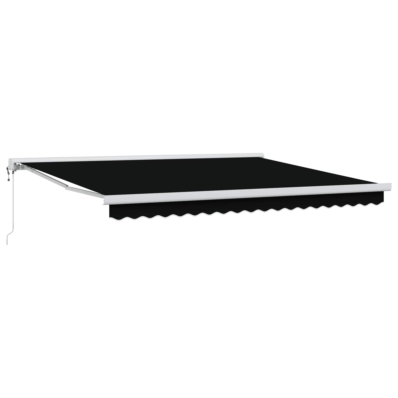 vidaXL Markiza wysuwana Czarny 400 × 300 cm Tkanina i Metal