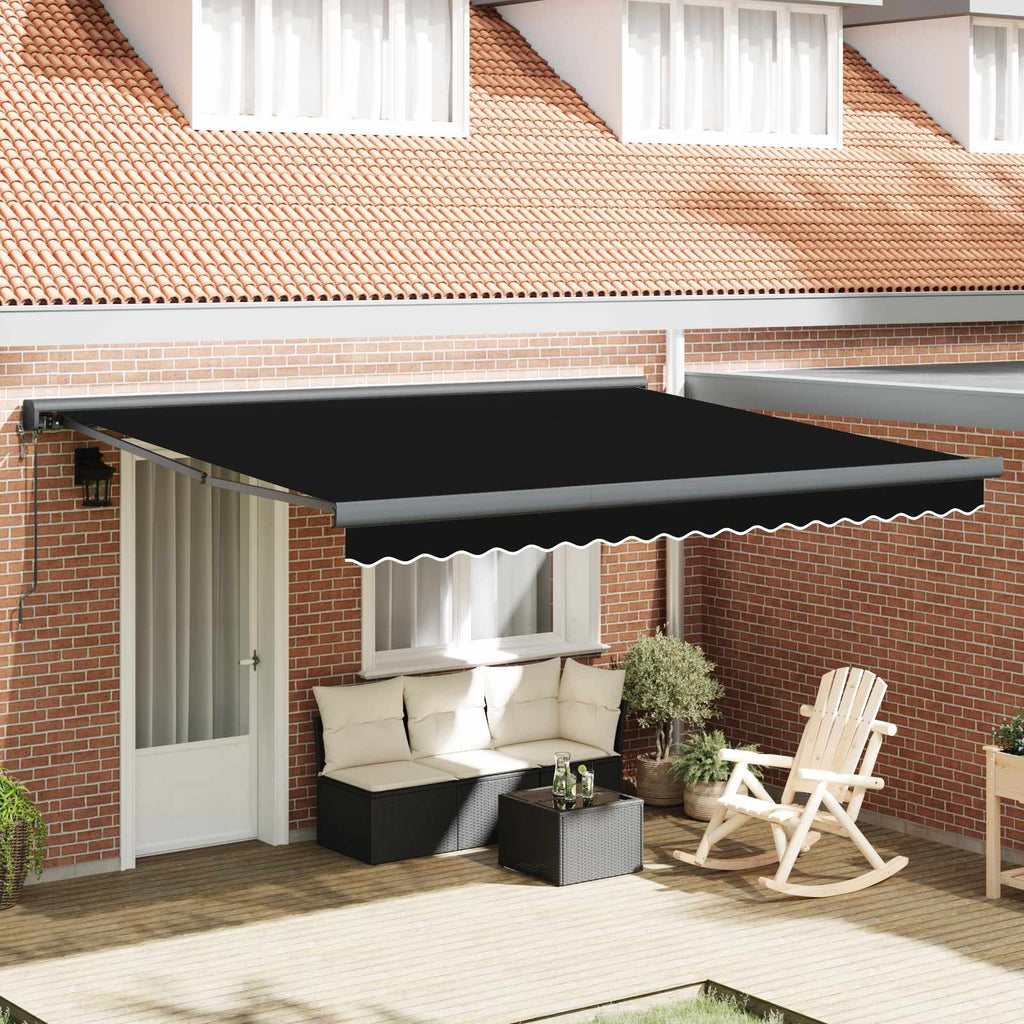 vidaXL Markiza Czarny 400 × 300 cm Poliester i aluminium