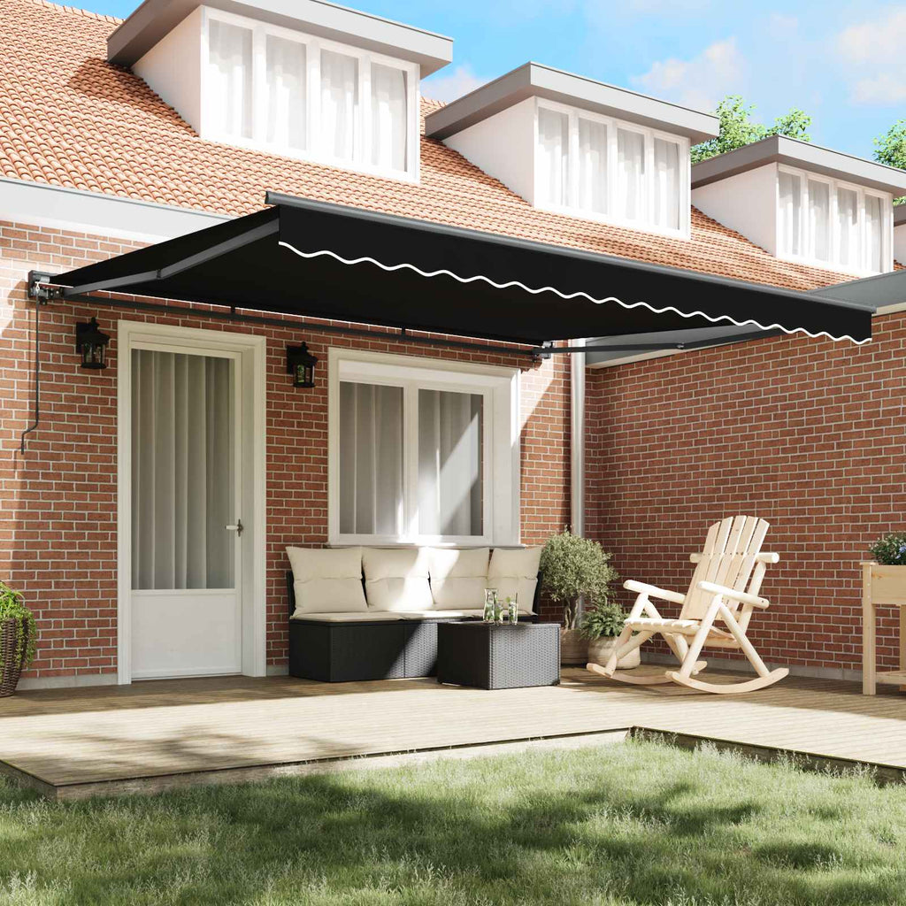 vidaXL Rama markizy Czarny 400 × 300 cm Poliester z powłoką PU