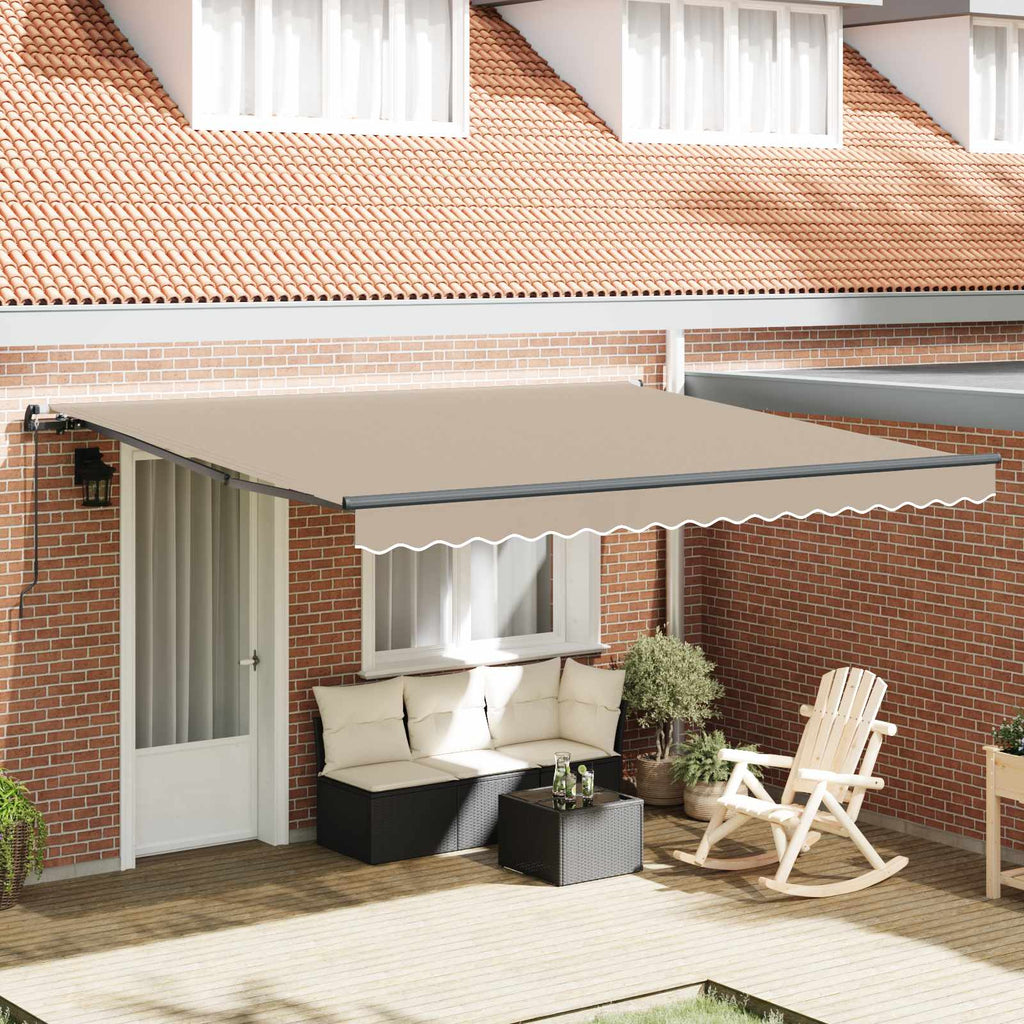 vidaXL Markiza wysuwana Beżowy 400 × 300 cm Poliester i aluminium
