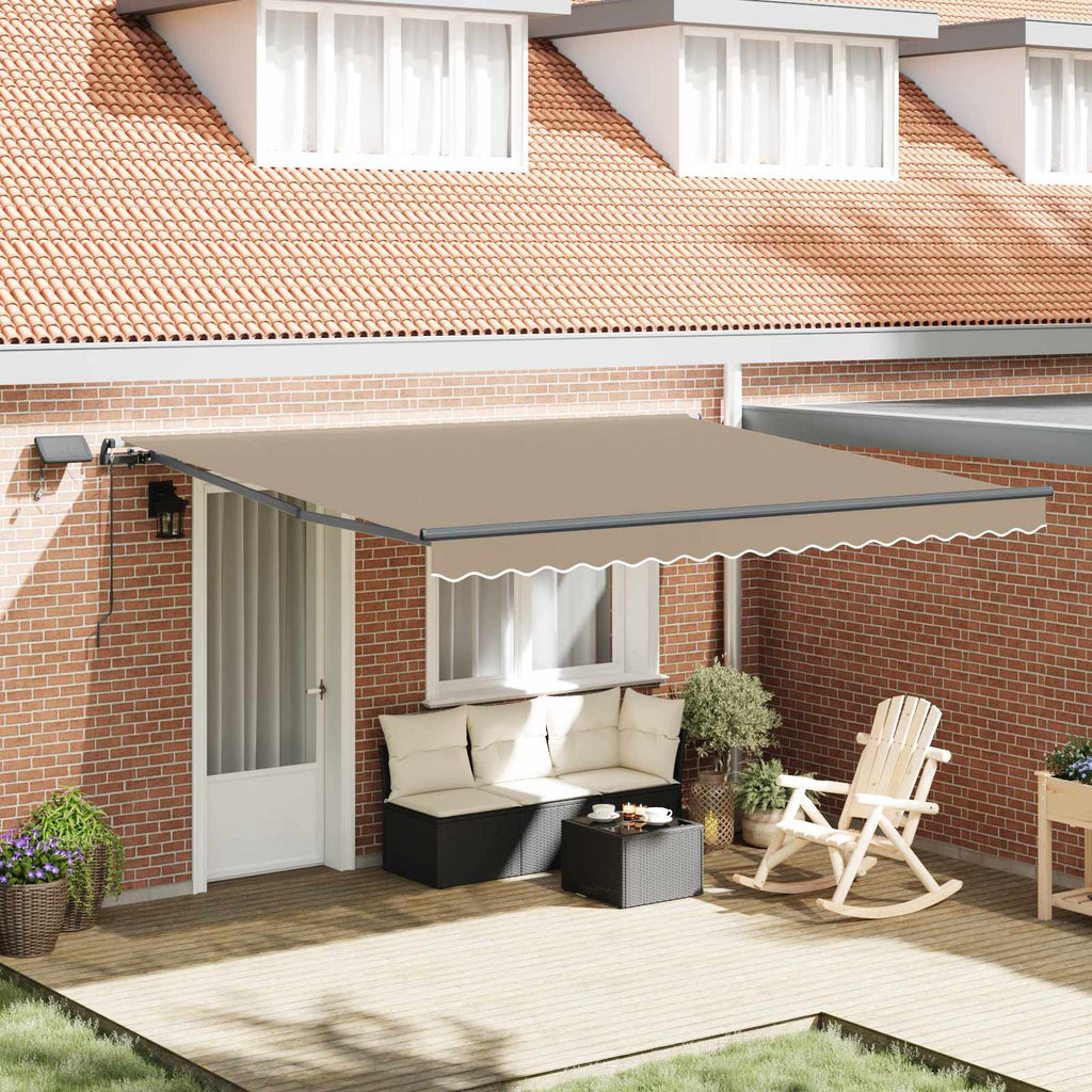 vidaXL Markiza wysuwana Beżowy 400 × 300 cm Tkanina i aluminium