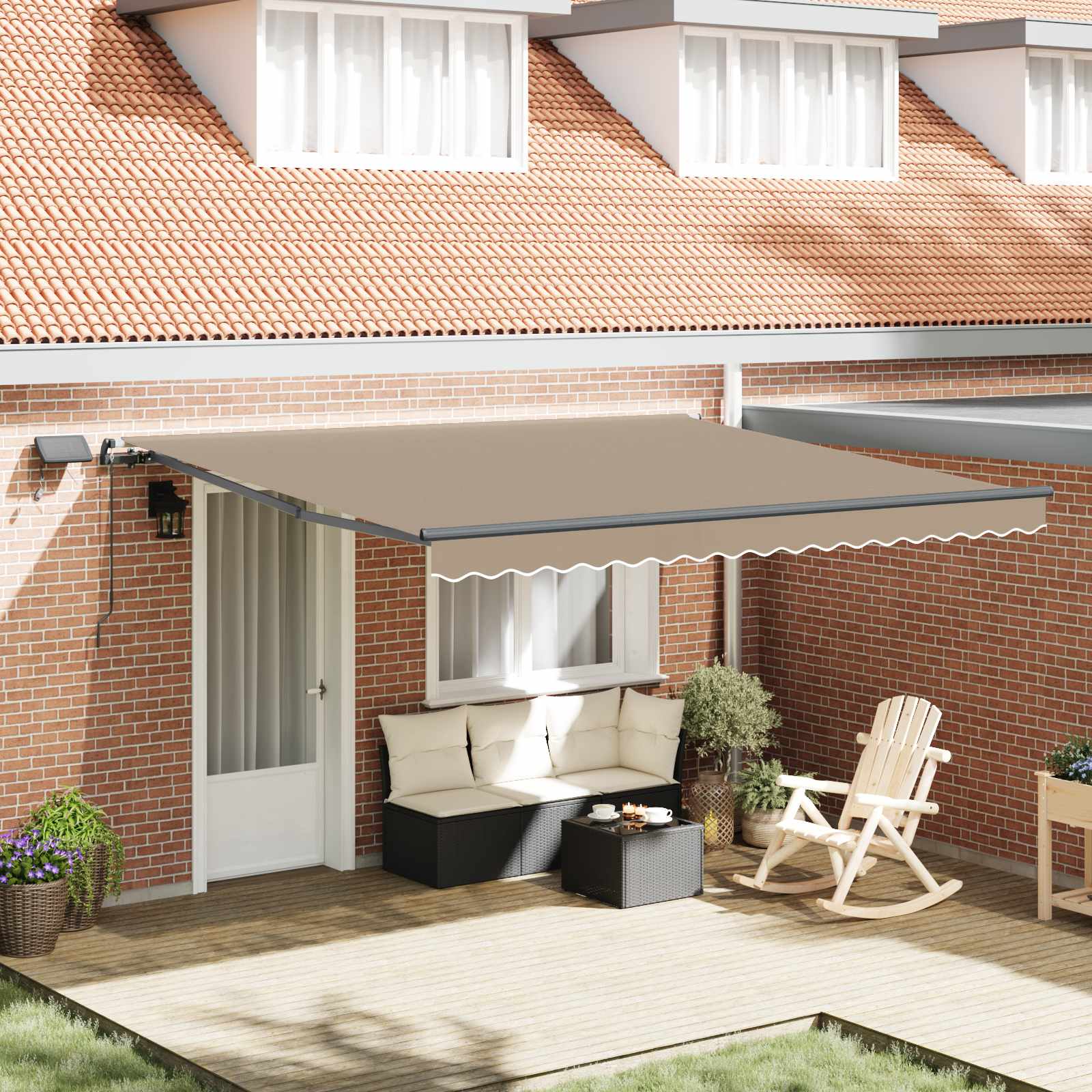 vidaXL Markiza wysuwana Beżowy 400 × 300 cm Tkanina i aluminium