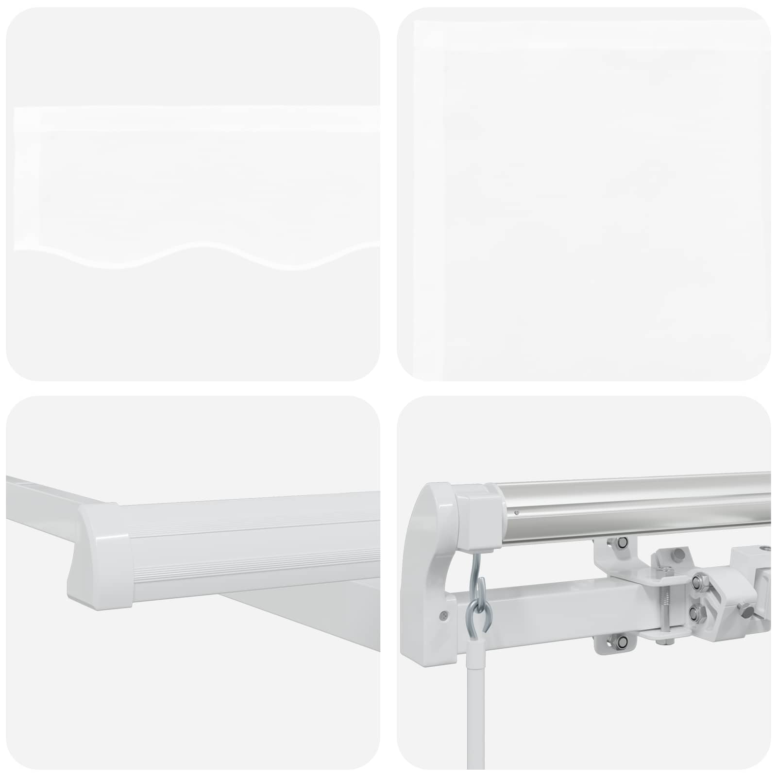 vidaXL Markiza zwijana Biały 400 × 300 cm Poliester i aluminium