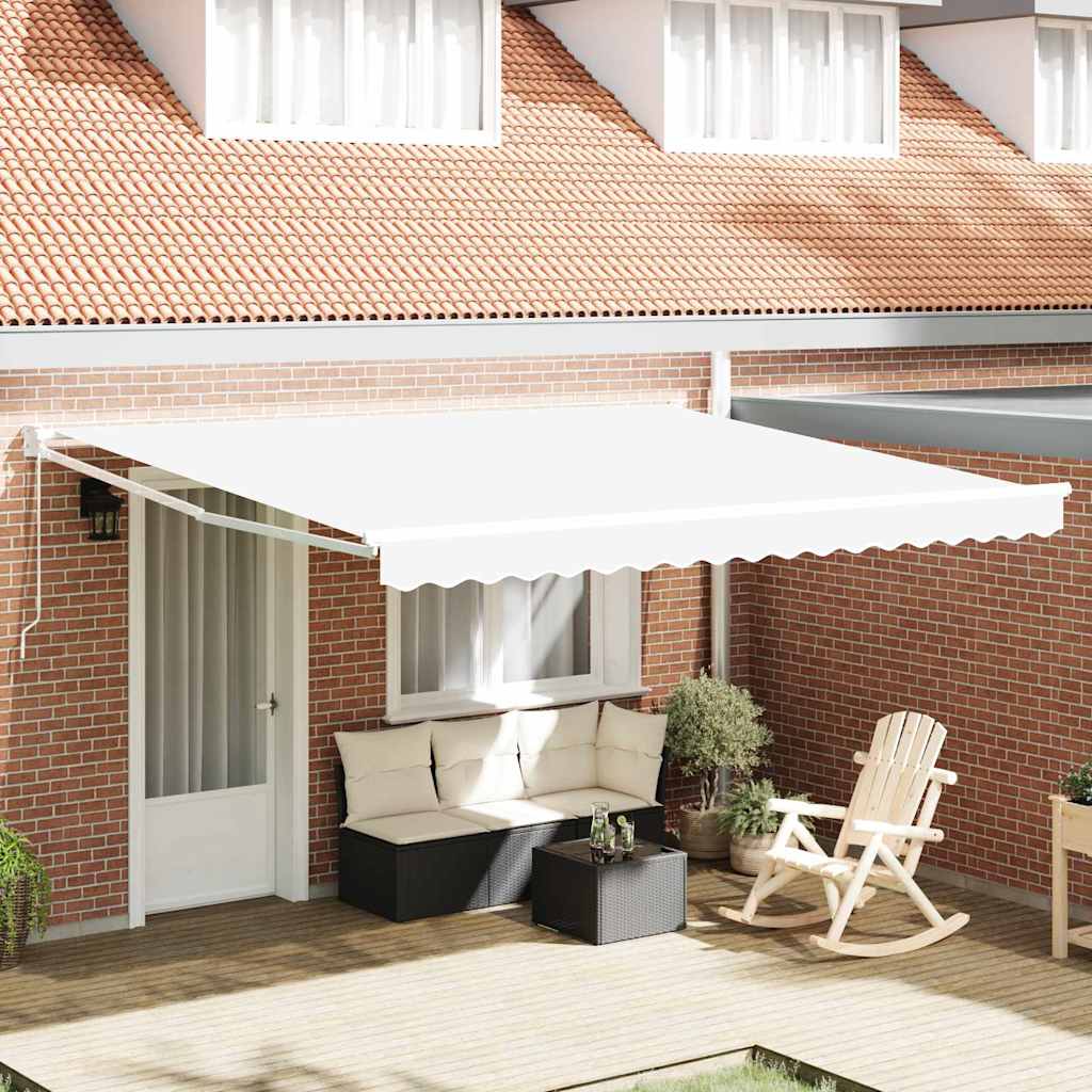 vidaXL Markiza zwijana Biały 400 × 300 cm Poliester i aluminium