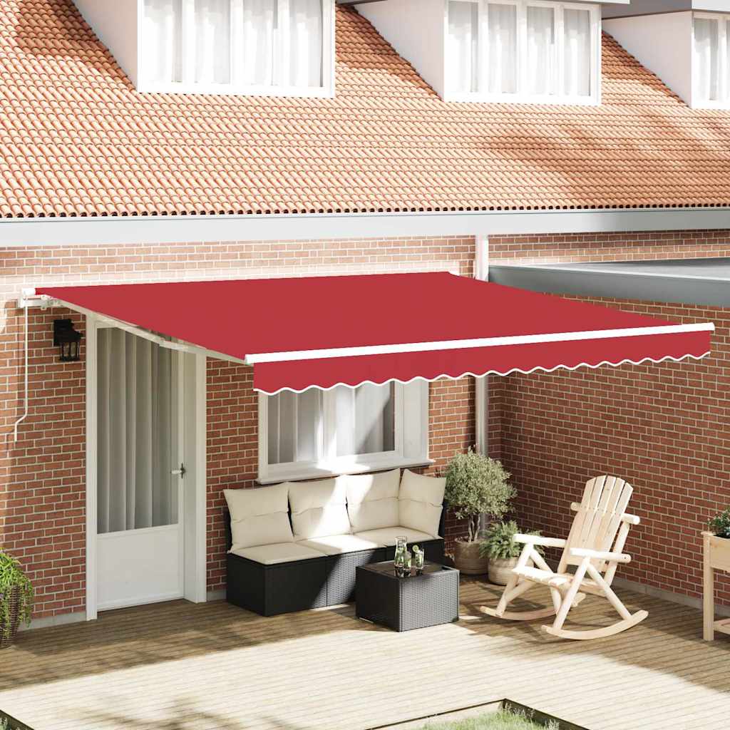 vidaXL Markiza zwijana Czerwony 400 × 300 cm Poliester i aluminium