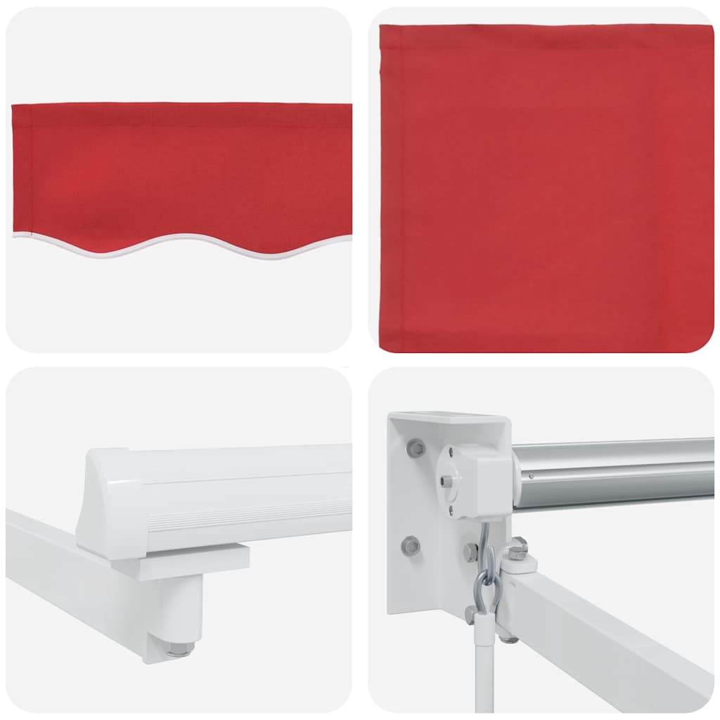 vidaXL Markiza wysuwana czerwony 400 × 300 cm