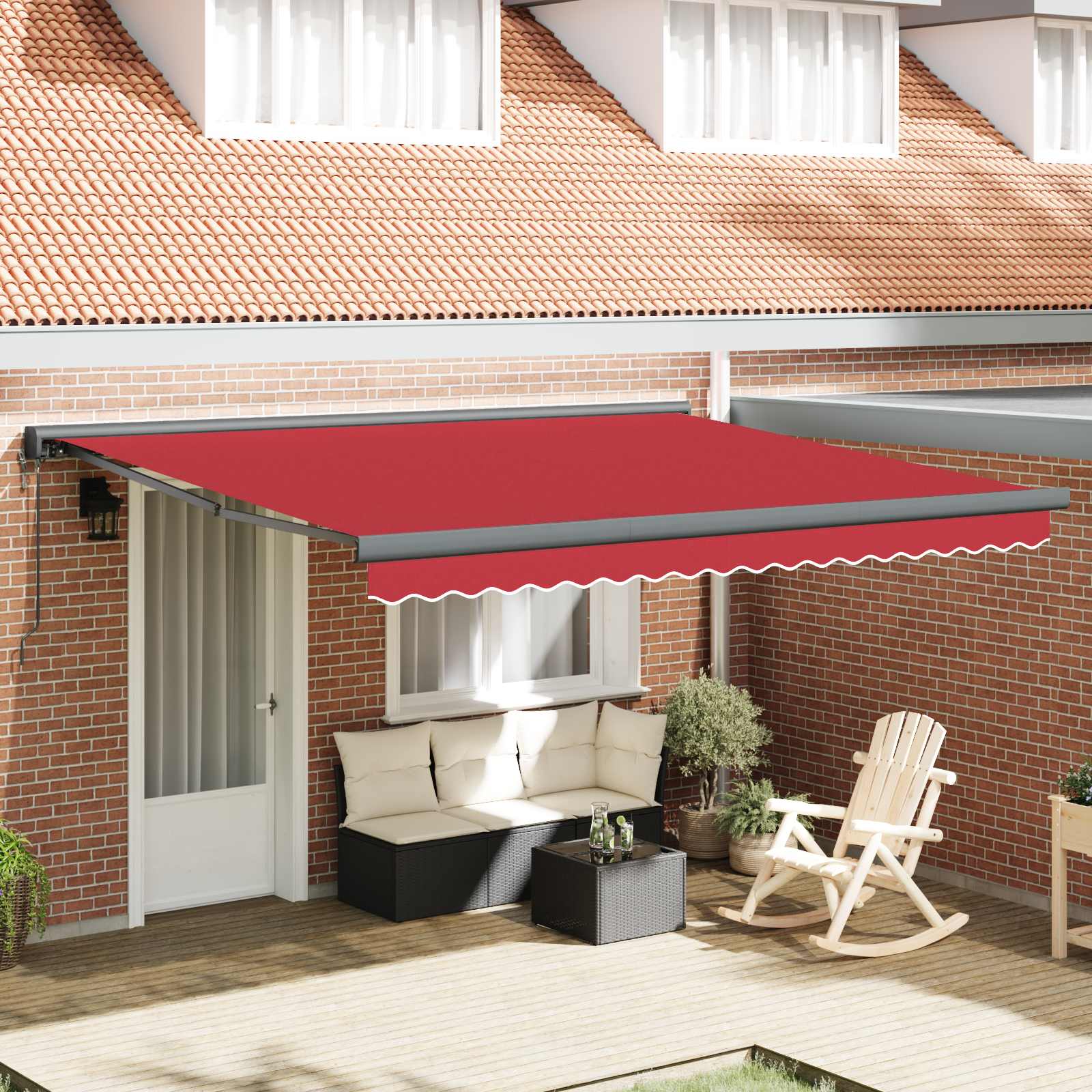 vidaXL Markiza Czerwony 400 x 300 x 165 cm Poliester i aluminium