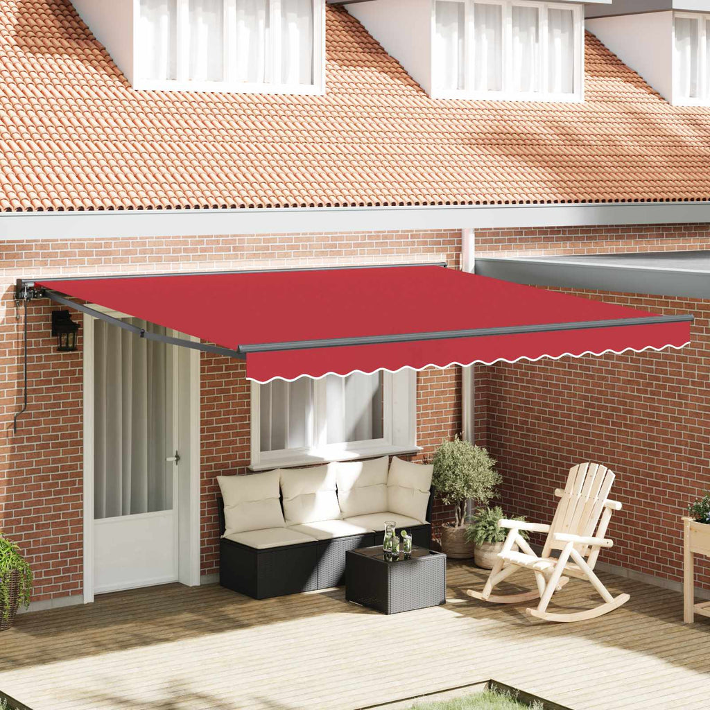 vidaXL Rama markizy Czerwony 400 × 300 cm Poliester z powłoką PU