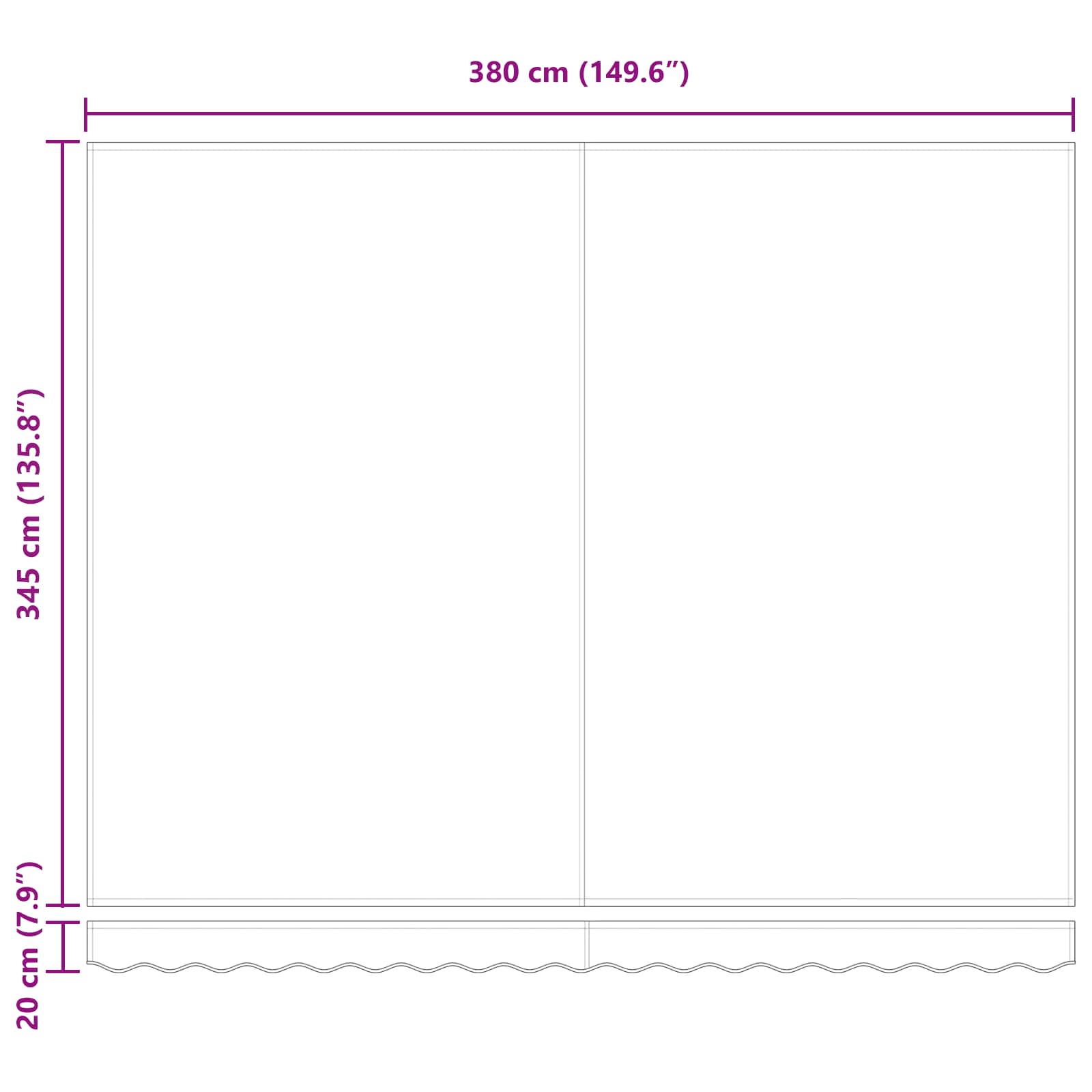 vidaXL Markiza wysuwana Biały 400 × 350 cm Poliester i aluminium