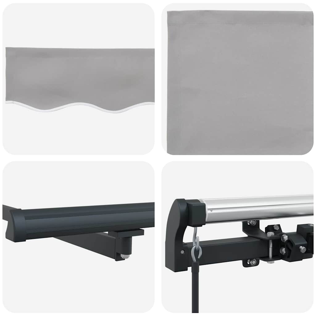 vidaXL Markiza wysuwana jasnoszary 400 × 350 cm Poliester i aluminium
