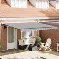vidaXL Markiza wysuwana jasnoszary 400 × 350 cm Poliester i aluminium