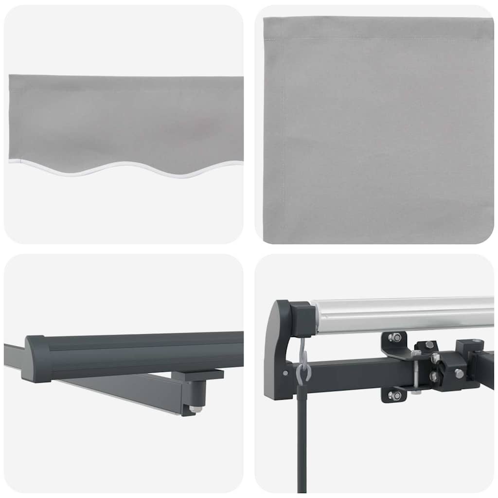 vidaXL Markiza wysuwana jasnoszary 400 × 350 cm Tkanina i aluminium