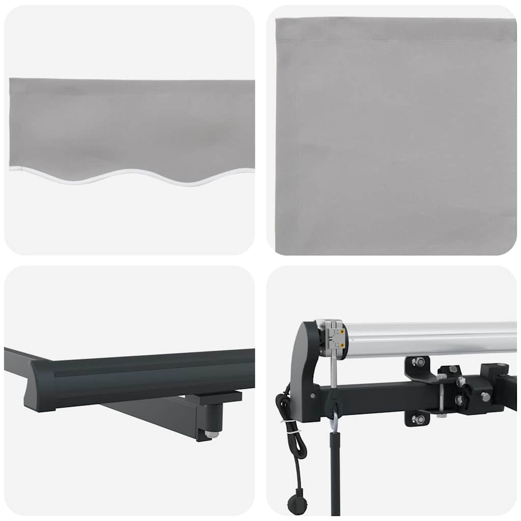 vidaXL Markiza wysuwana jasnoszary 400 × 350 cm Tkanina i aluminium