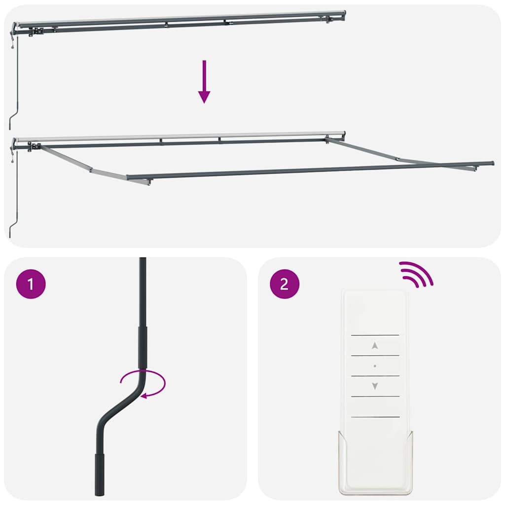 vidaXL Markiza wysuwana jasnoszary 400 × 350 cm Tkanina i aluminium