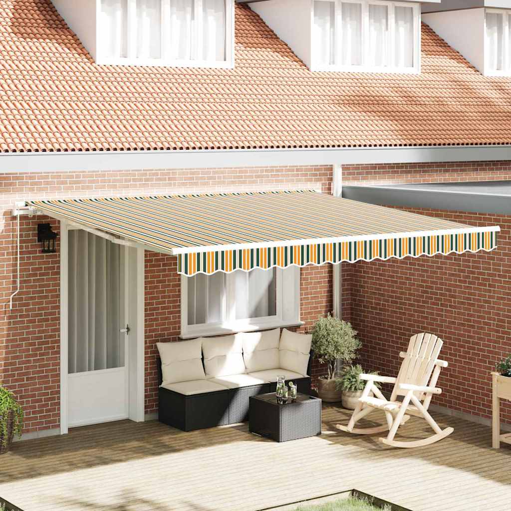 vidaXL Markiza wysuwana zielony 400 × 350 cm Poliester i aluminium