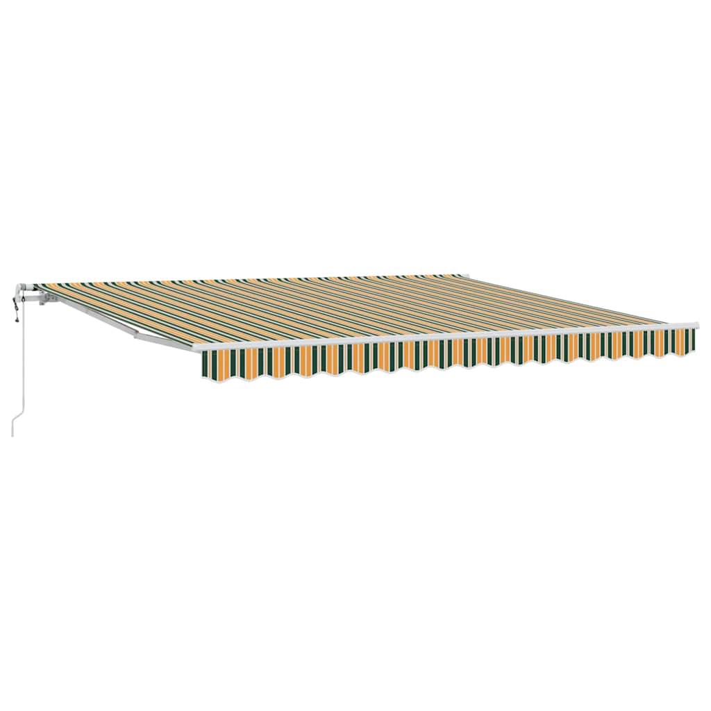 vidaXL Markiza wysuwana Zielony i żółty 400 × 350 cm