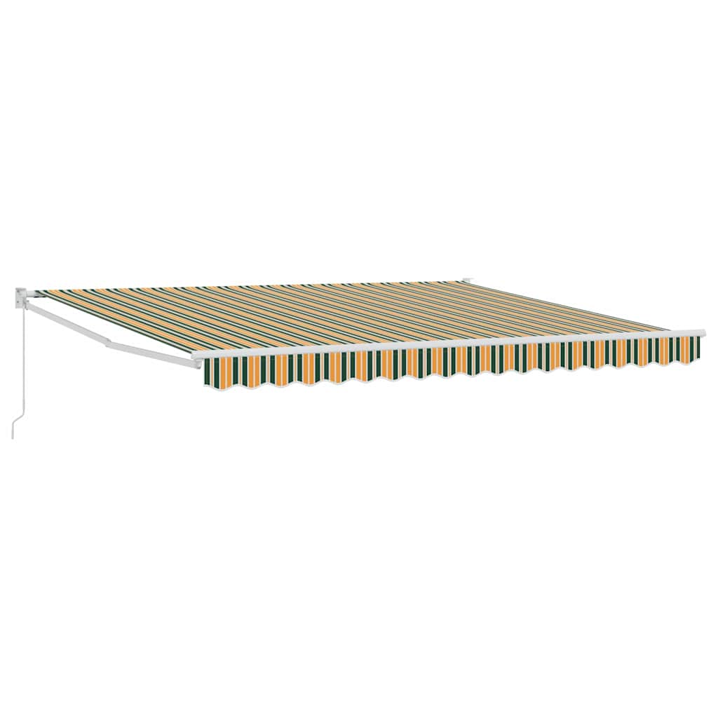 vidaXL Markiza wysuwana Zielony i Biały 400 x 350 x 165 cm