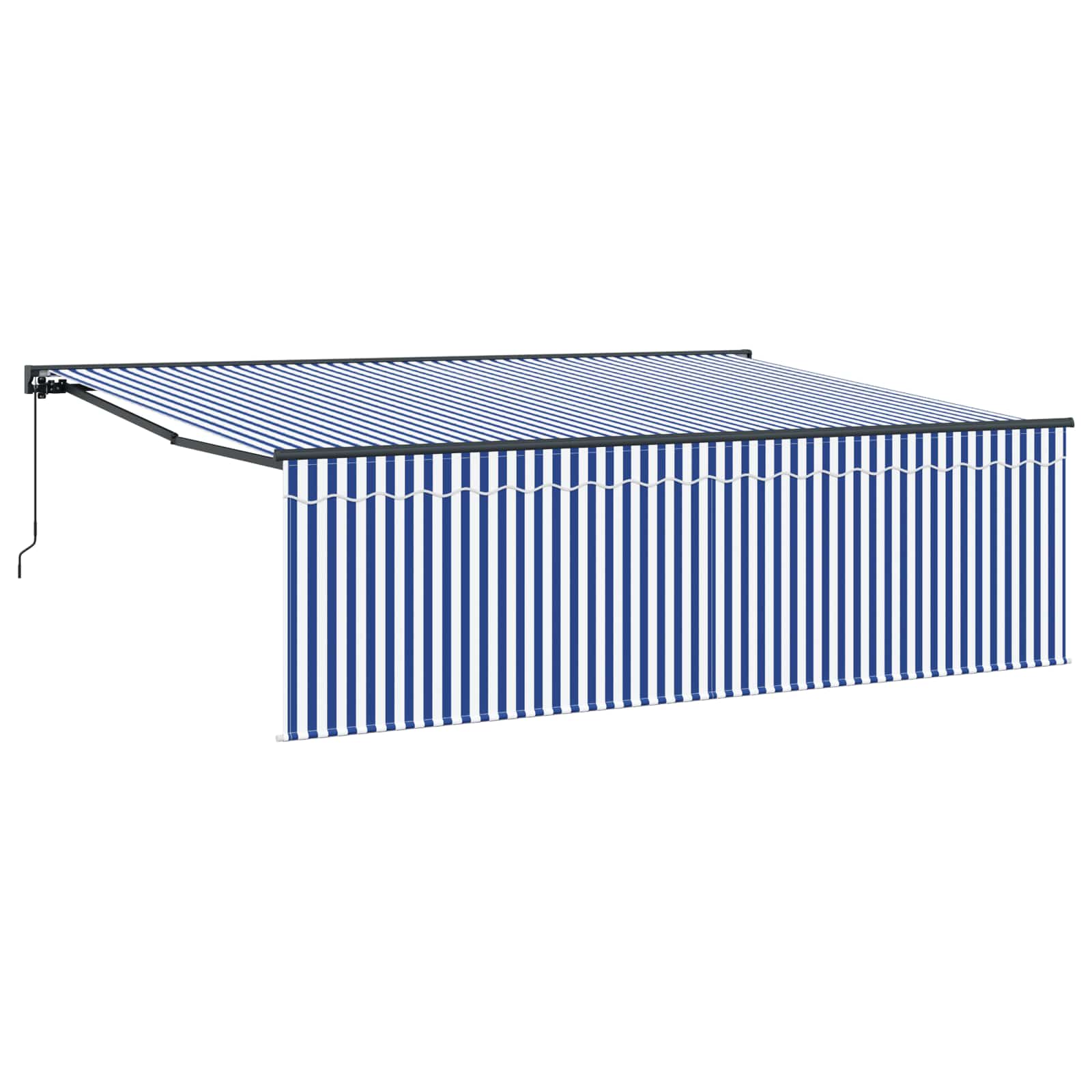 vidaXL Markiza zwijana Niebieski i biały 400 × 300 cm