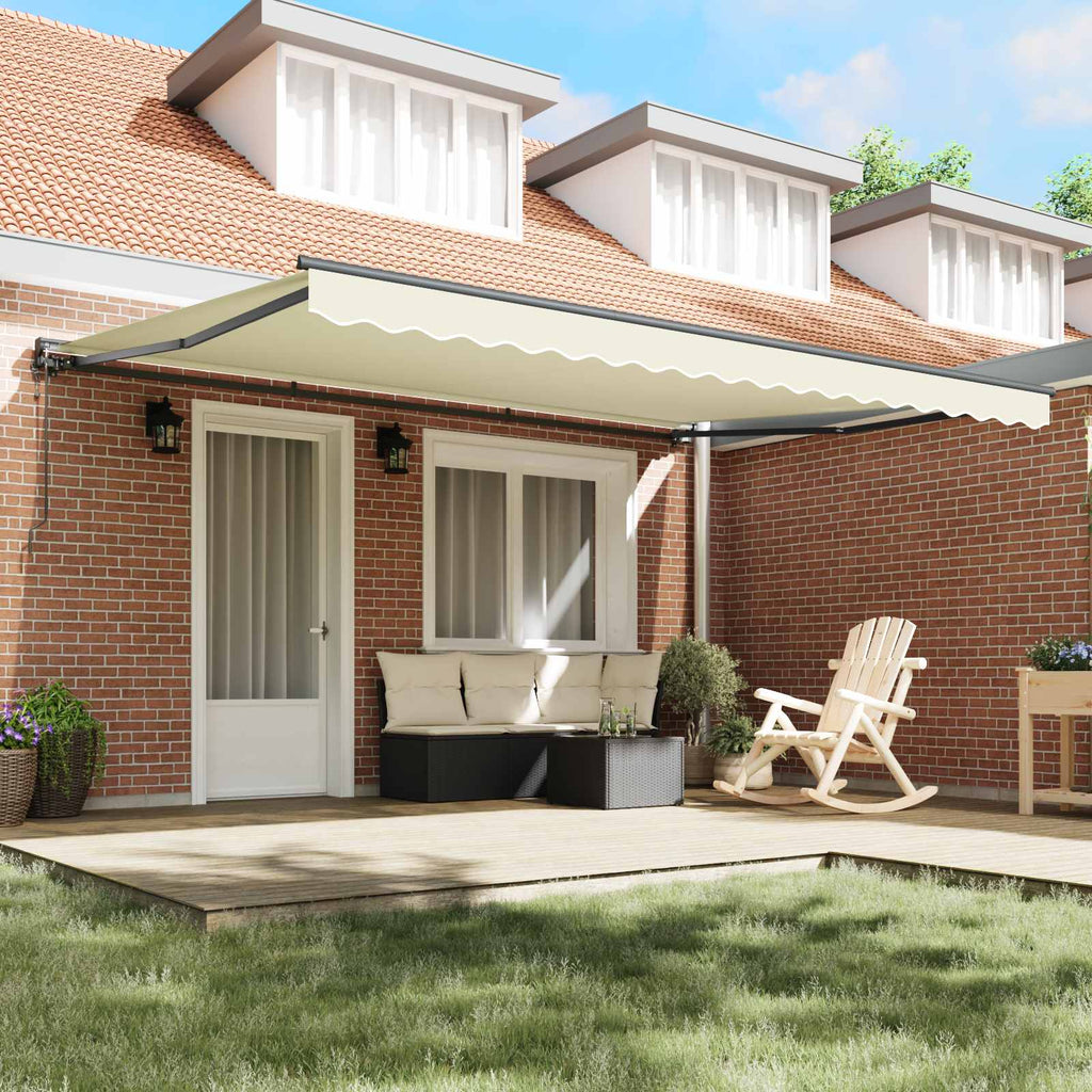 vidaXL Rama markizy Kremowy 450 × 300 cm Poliester z powłoką PU