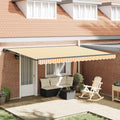 vidaXL Rama markizy Żółty i Biały 450 × 300 cm Poliester z powłoką PU