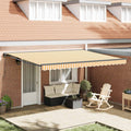 vidaXL Rama markizy Żółty i Biały 450 × 300 cm Poliester z powłoką PU